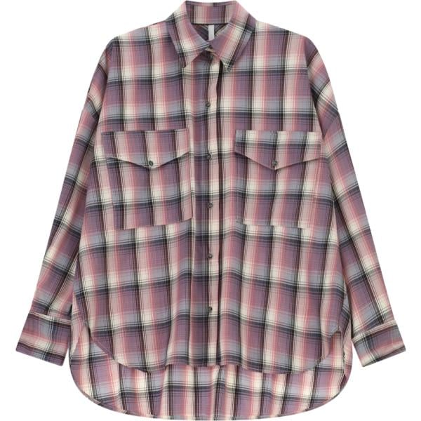 Camicia da donna oversize in marrone scuro con stampe Imperial