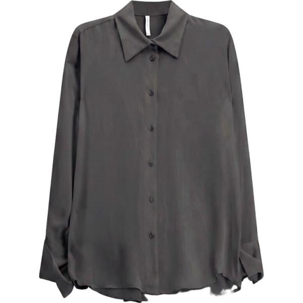 Camicia da donna in grigio scuro collo classico con bottoni Imperial