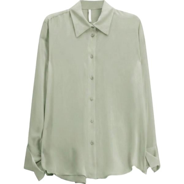 Camicia da donna in beige sabbia collo classico con bottoni Imperial