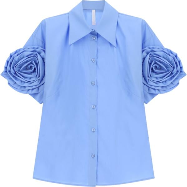 camicie a manica corta Imperial blu a fiori