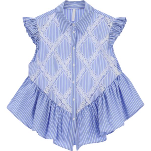 camicie a manica corta Imperial blu a righe