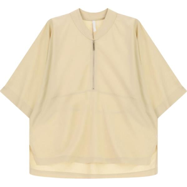 Top da donna oversize in beige sabbia collo coreana con zip Imperial Imperial