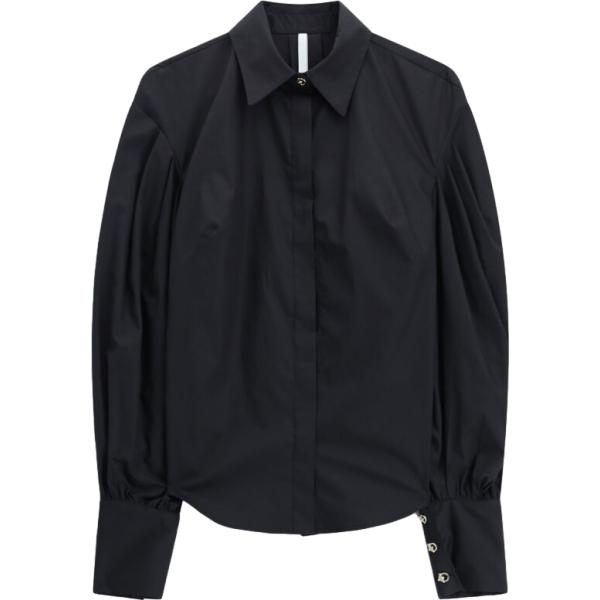 Camicia da donna in nero pece collo classico lungo con bottoni Imperial Imperial