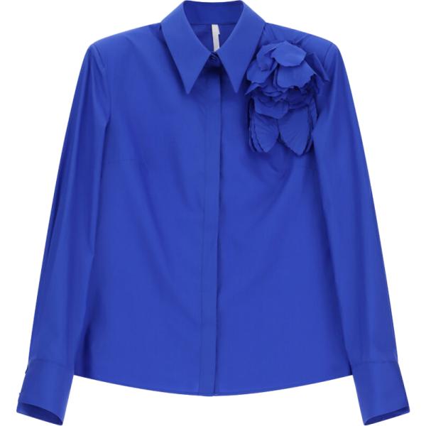 Camicia da donna in blu medio a fiori collo classico Imperial