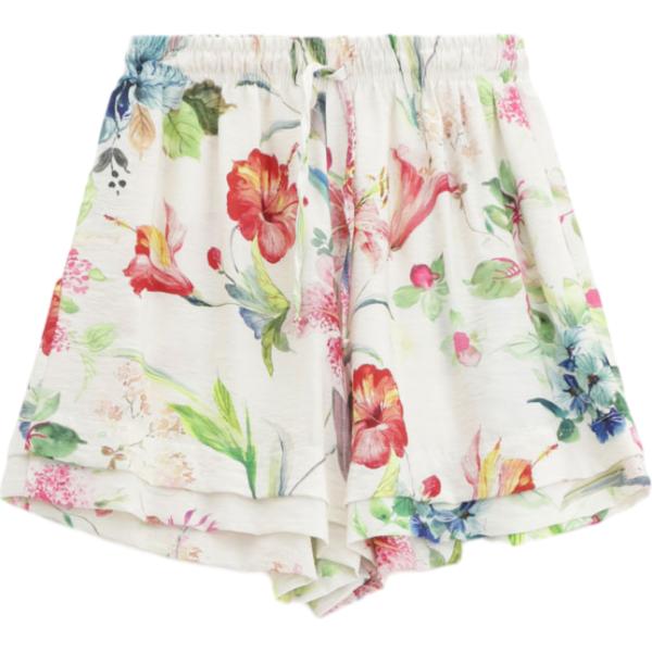 pantaloni corti Imperial bianco a fiori