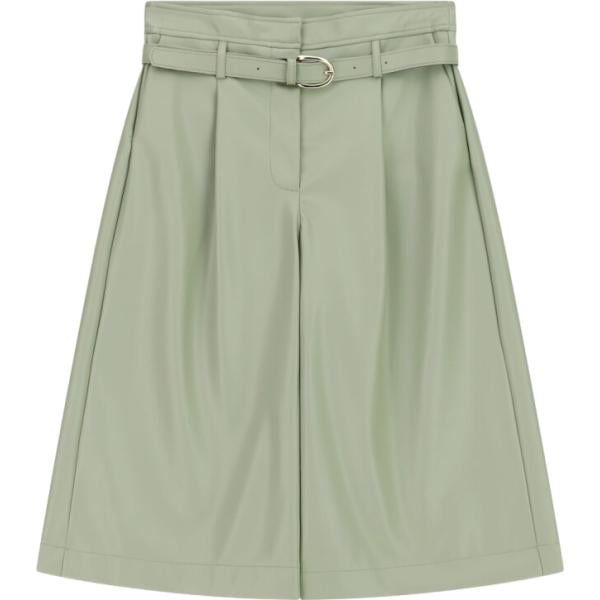 Bermuda da donna in beige sabbia a vita alta con cintura Imperial