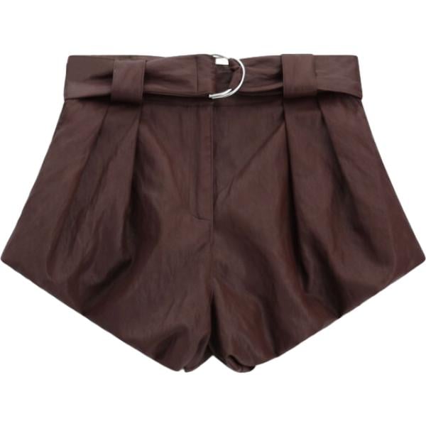 Shorts da donna in marrone scuro con cintura Imperial