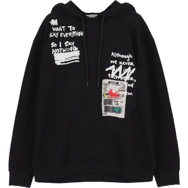 felpe con cappuccio Imperial nero con stampe