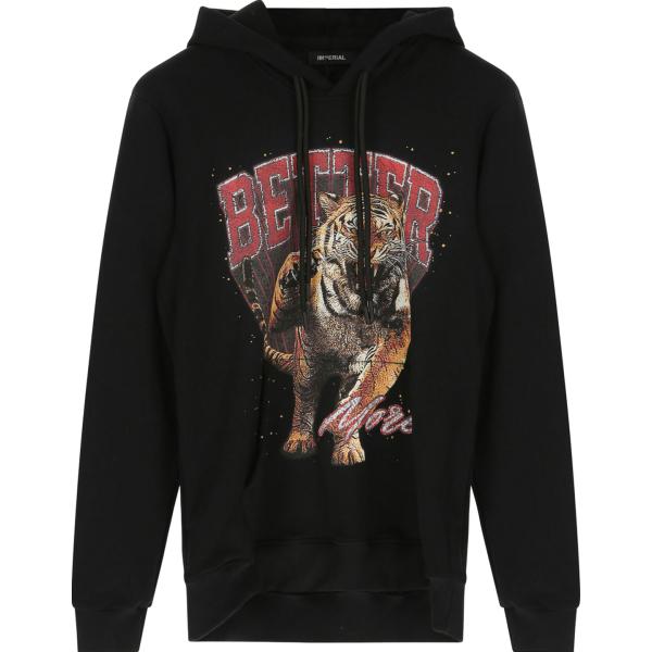 felpe con cappuccio Imperial nero con stampe