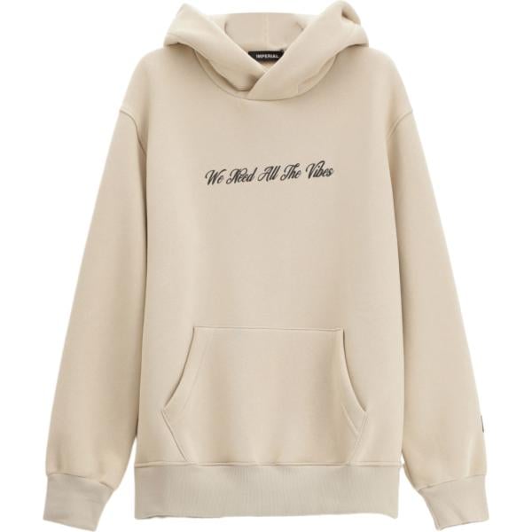 felpe con cappuccio Imperial marrone con stampe