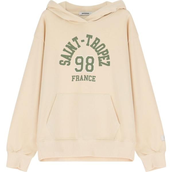 felpe con cappuccio Imperial marrone con stampe