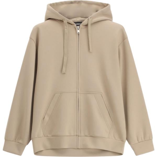 Felpa con cappuccio da uomo in beige sabbia collo con cappuccio con zip Imperial