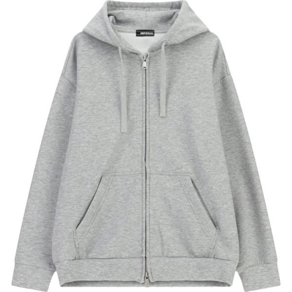 Felpa con cappuccio da uomo in grigio chiaro collo con cappuccio con zip Imperial