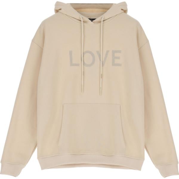 felpe con cappuccio Imperial marrone con stampe
