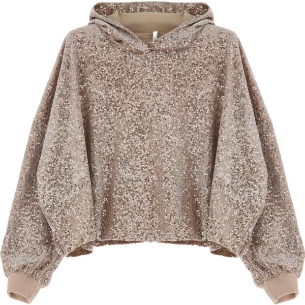 felpe con cappuccio Imperial marrone con stampe