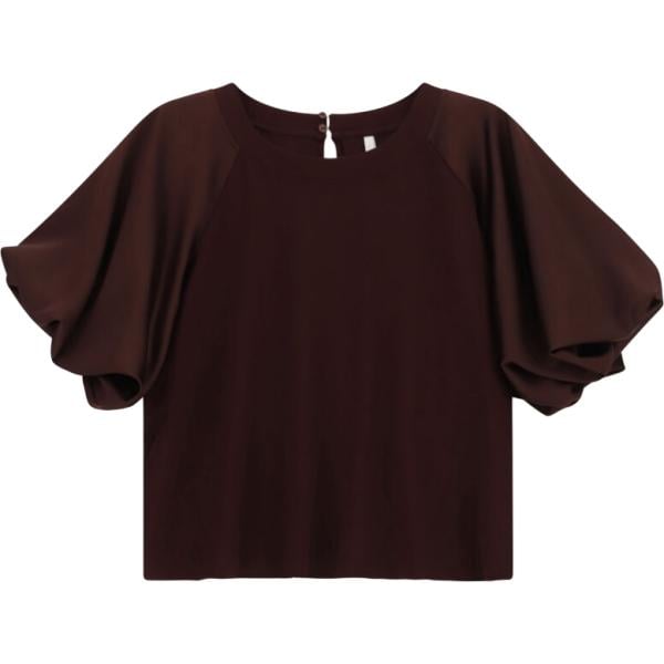 Felpa da donna boxy in nero pece girocollo a maniche corte Imperial Imperial