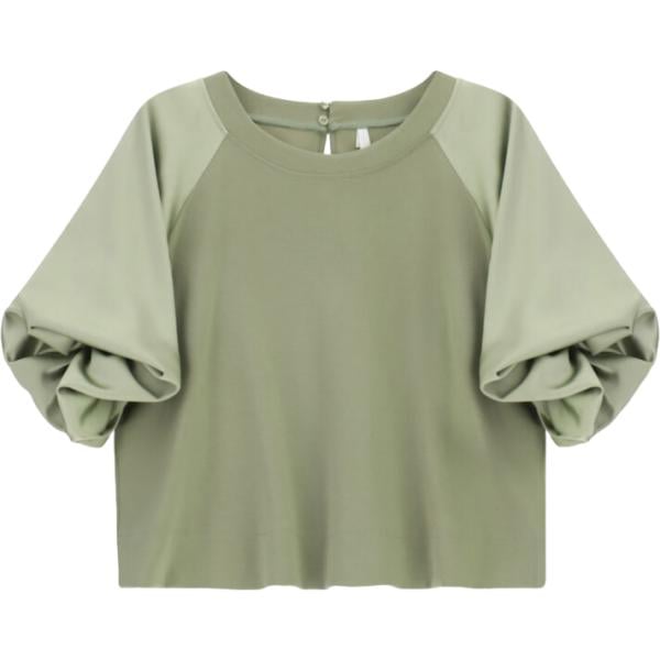 Felpa da donna boxy in marrone chiaro girocollo a maniche corte Imperial