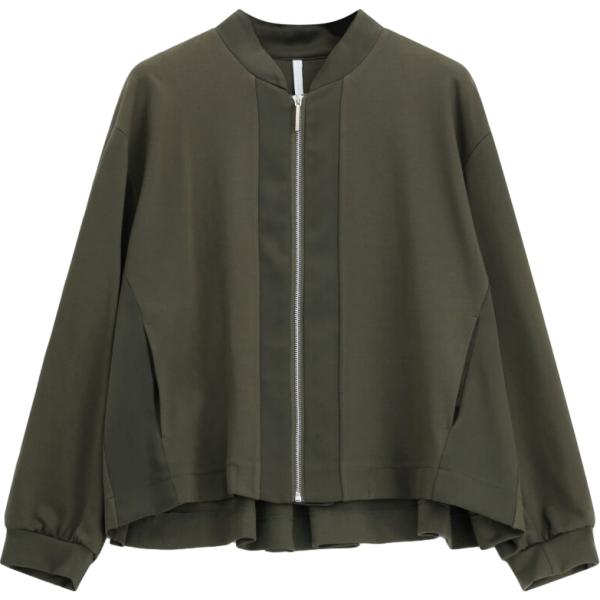 Felpa da donna in verde oliva collo senza cappuccio a maniche lunghe con zip Imperial