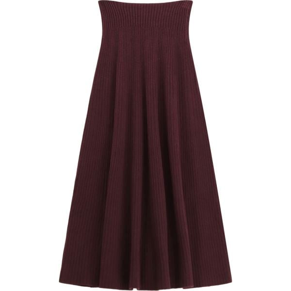 gonna lunga da donna in marrone scuro lungo a vita alta Imperial