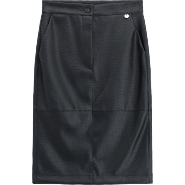 Gonna longuette da donna in nero pece a vita alta Imperial