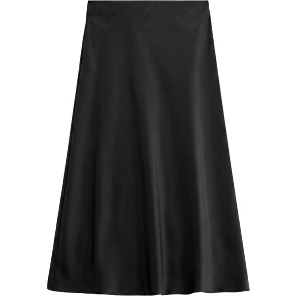 Gonna longuette da donna in nero pece a vita alta Imperial