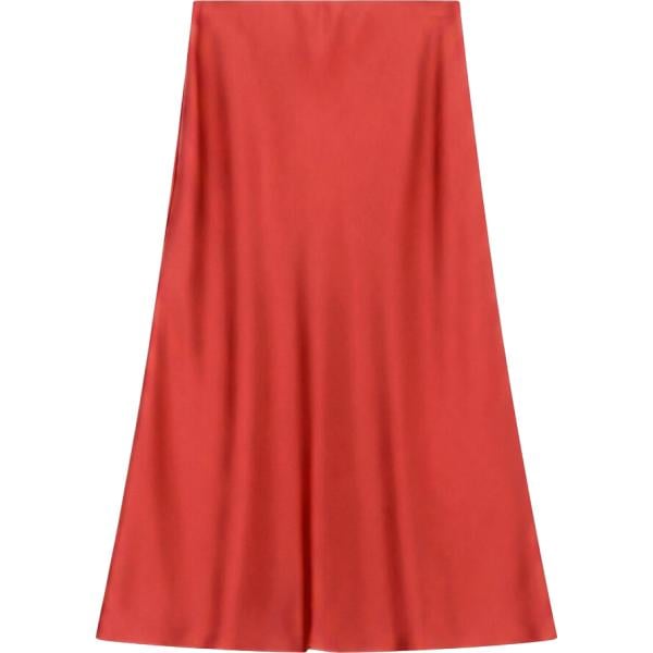 Gonna longuette da donna in rosso classico a vita alta Imperial