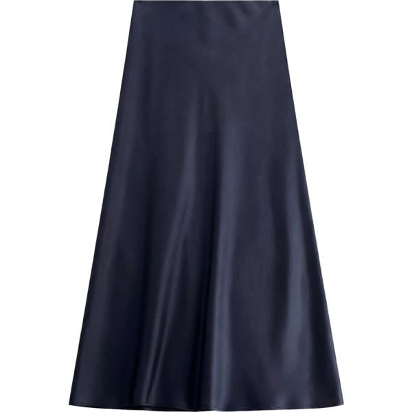Gonna lunga da donna in blu scuro lungo a vita alta Imperial