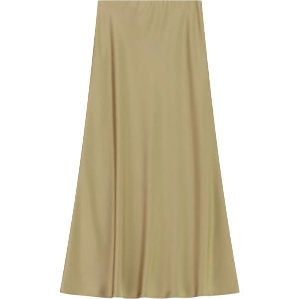 Gonna lunga da donna in marrone chiaro lungo a vita alta Imperial