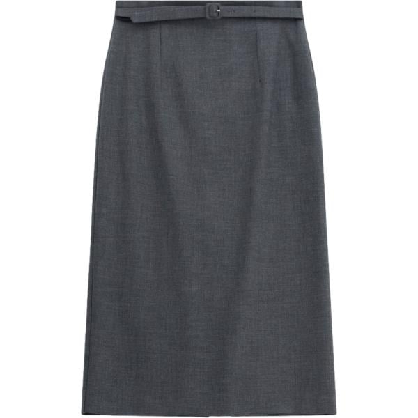 Gonna longuette da donna in grigio scuro con cintura Imperial