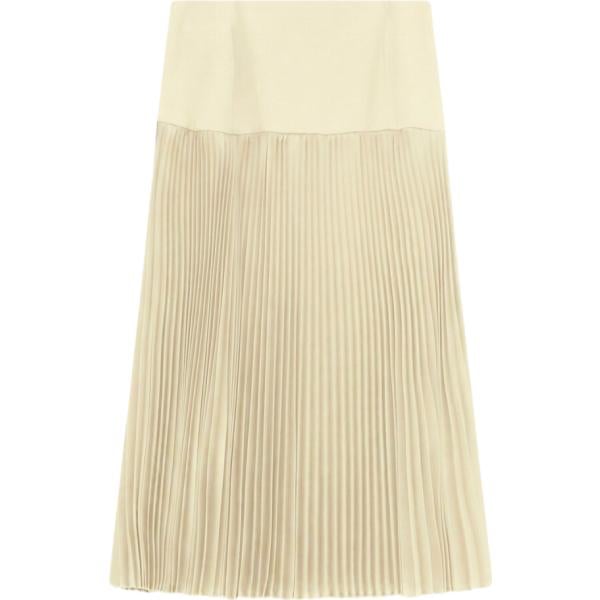 Gonna longuette da donna in beige sabbia plissè lungo a vita alta Imperial
