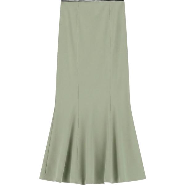 Gonna lunga da donna in verde chiaro lungo a vita alta Imperial