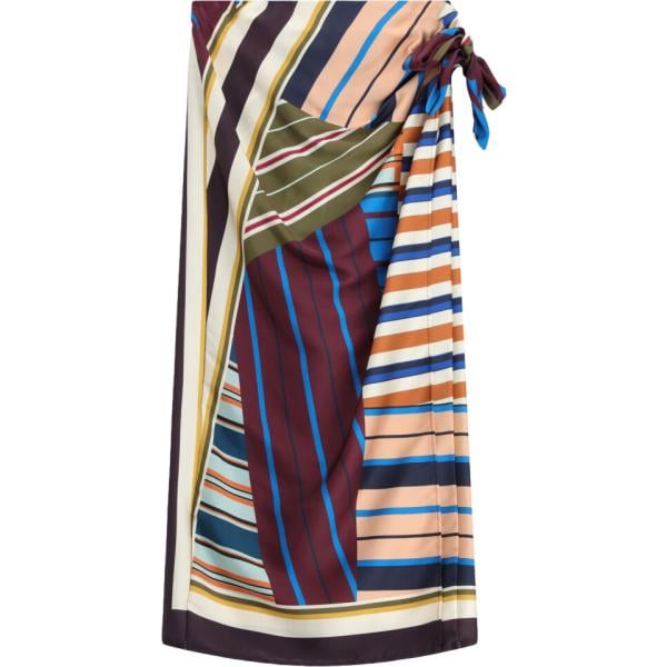 Gonna lunga da donna in marrone scuro a righe lungo Imperial