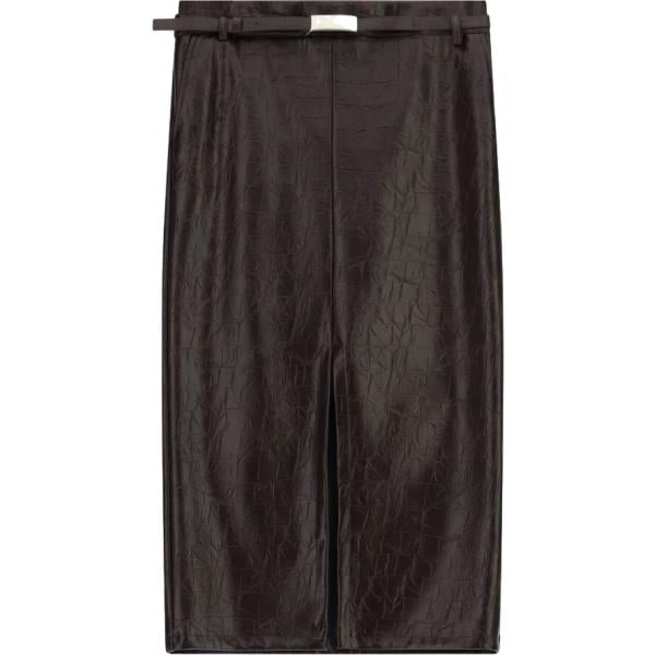 Gonna longuette da donna in marrone scuro con stampe a vita alta Imperial Imperial