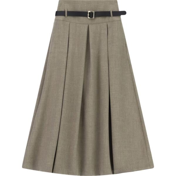 Gonna lunga da donna in verde oliva plissè lungo con cintura Imperial Imperial