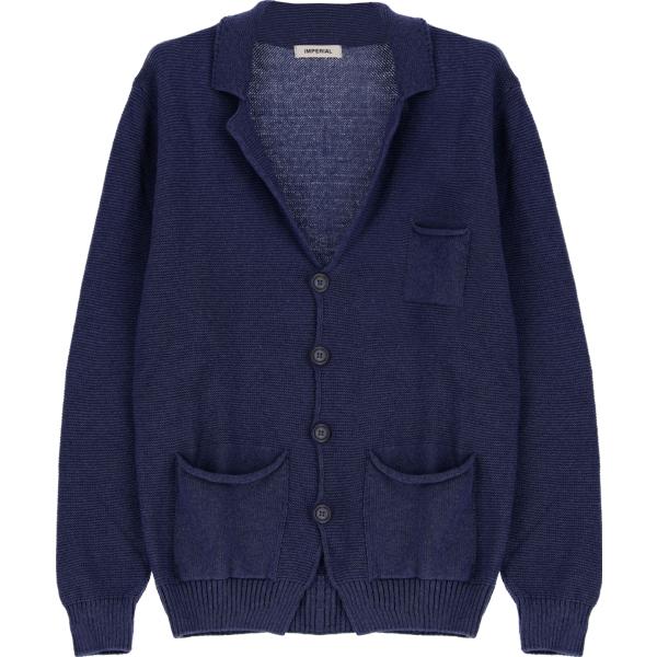 cardigans Imperial blu tinta unita