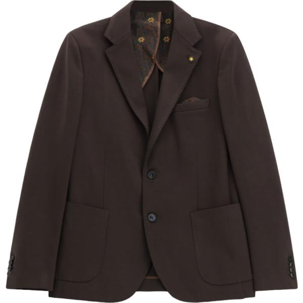 Giacca soprabito da uomo in marrone scuro con stampe collo con revers monopetto Imperial