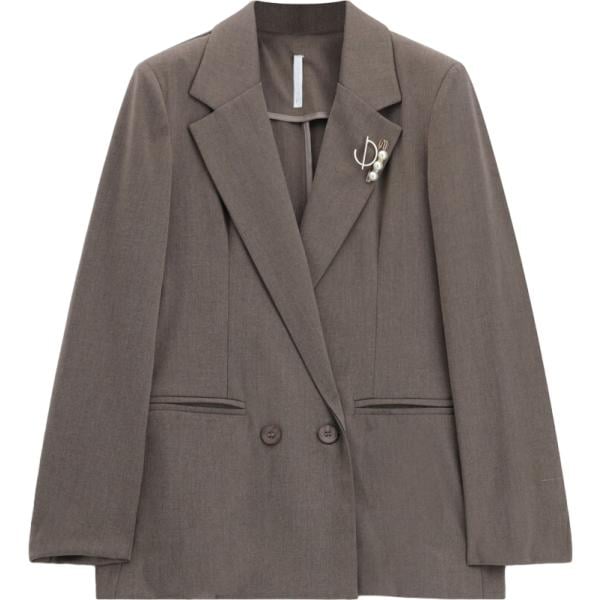 Giacca da donna in grigio scuro collo con revers Imperial
