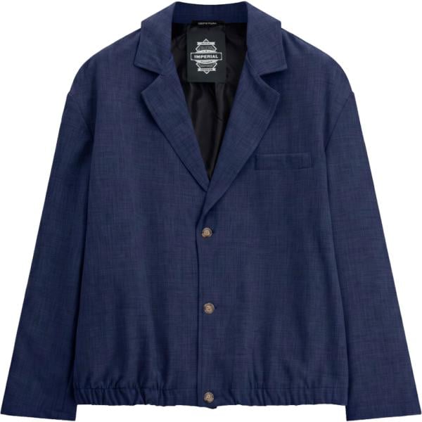 Giacca soprabito da uomo in blu scuro monopetto con bottoni Imperial