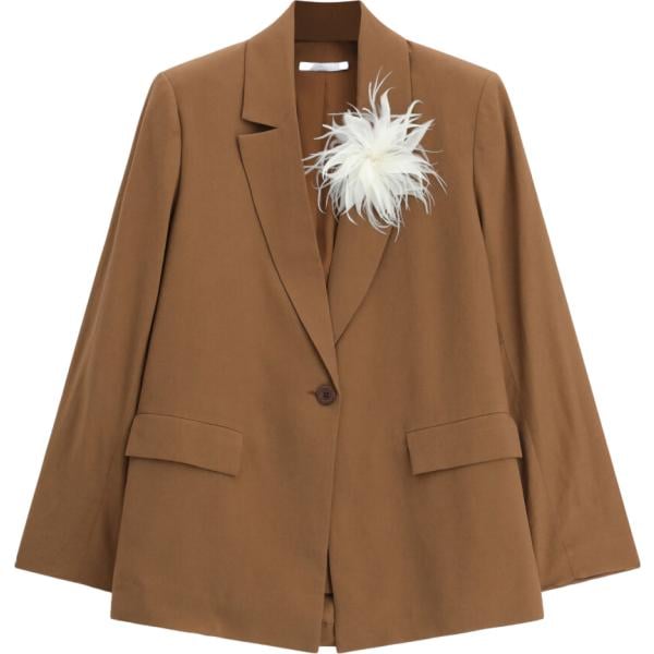 Giacca da donna in marrone scuro monopetto Imperial