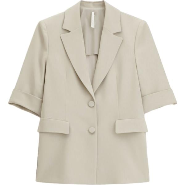 Giacca da donna in grigio chiaro monopetto a maniche corte Imperial