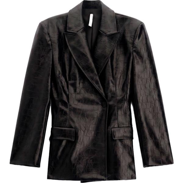 Giacca da donna in nero pece con stampe monopetto Imperial