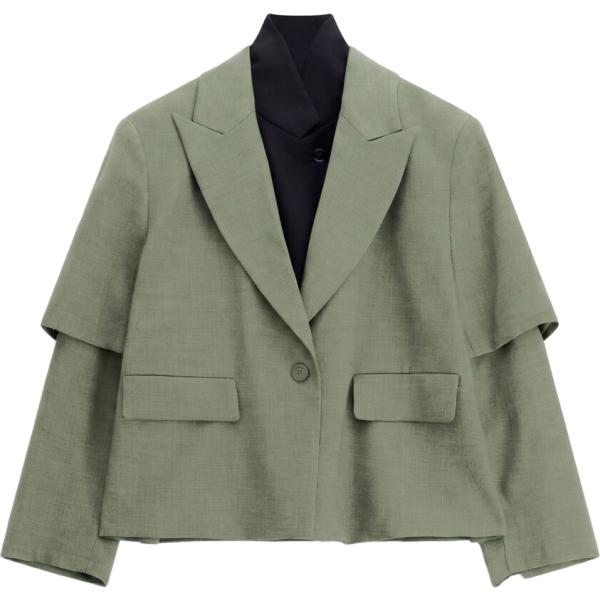Giacca da donna in verde oliva monopetto Imperial