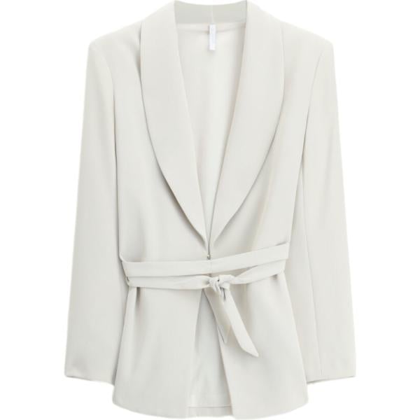 Giacca da donna in grigio chiaro con cintura Imperial