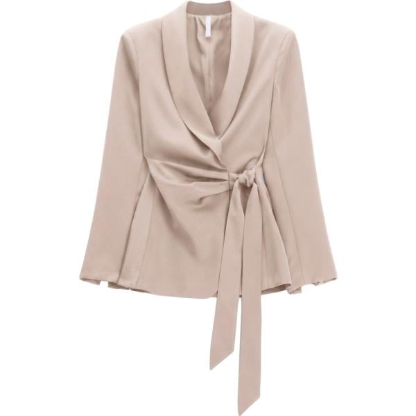 Giacca da donna in viola chiaro collo con revers completo con cintura Imperial