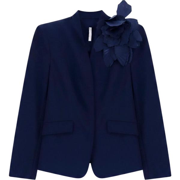 Giacca da donna in blu scuro a fiori monopetto Imperial