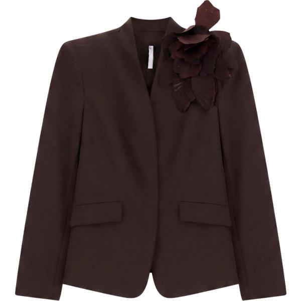 Giacca da donna in marrone scuro a fiori monopetto Imperial