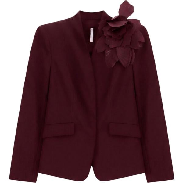 Giacca da donna in marrone scuro a fiori monopetto Imperial