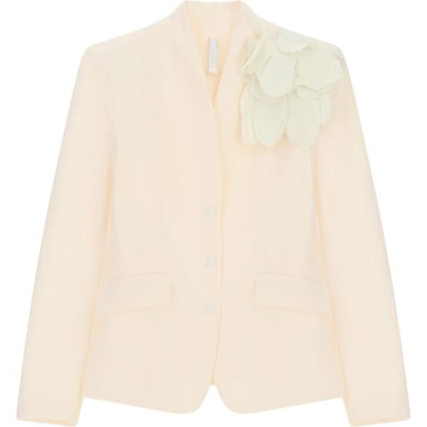Giacca da donna in bianco avorio a fiori monopetto Imperial