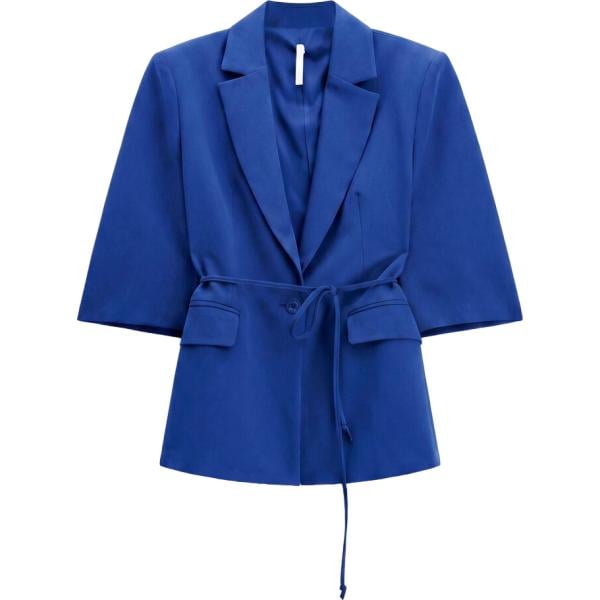 Giacca da donna in blu scuro con stampe monopetto con cintura Imperial