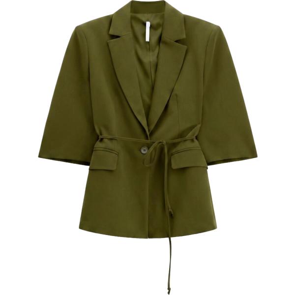 Giacca da donna in verde oliva con stampe monopetto con cintura Imperial